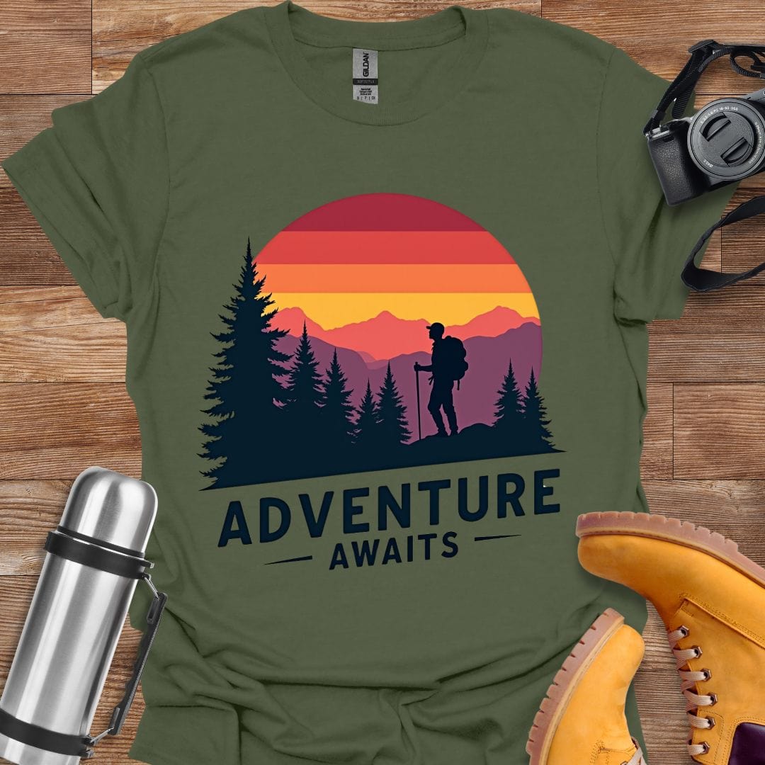 Freekeend T-Shirt Military Green / S Adventure Awaits T-shirt
