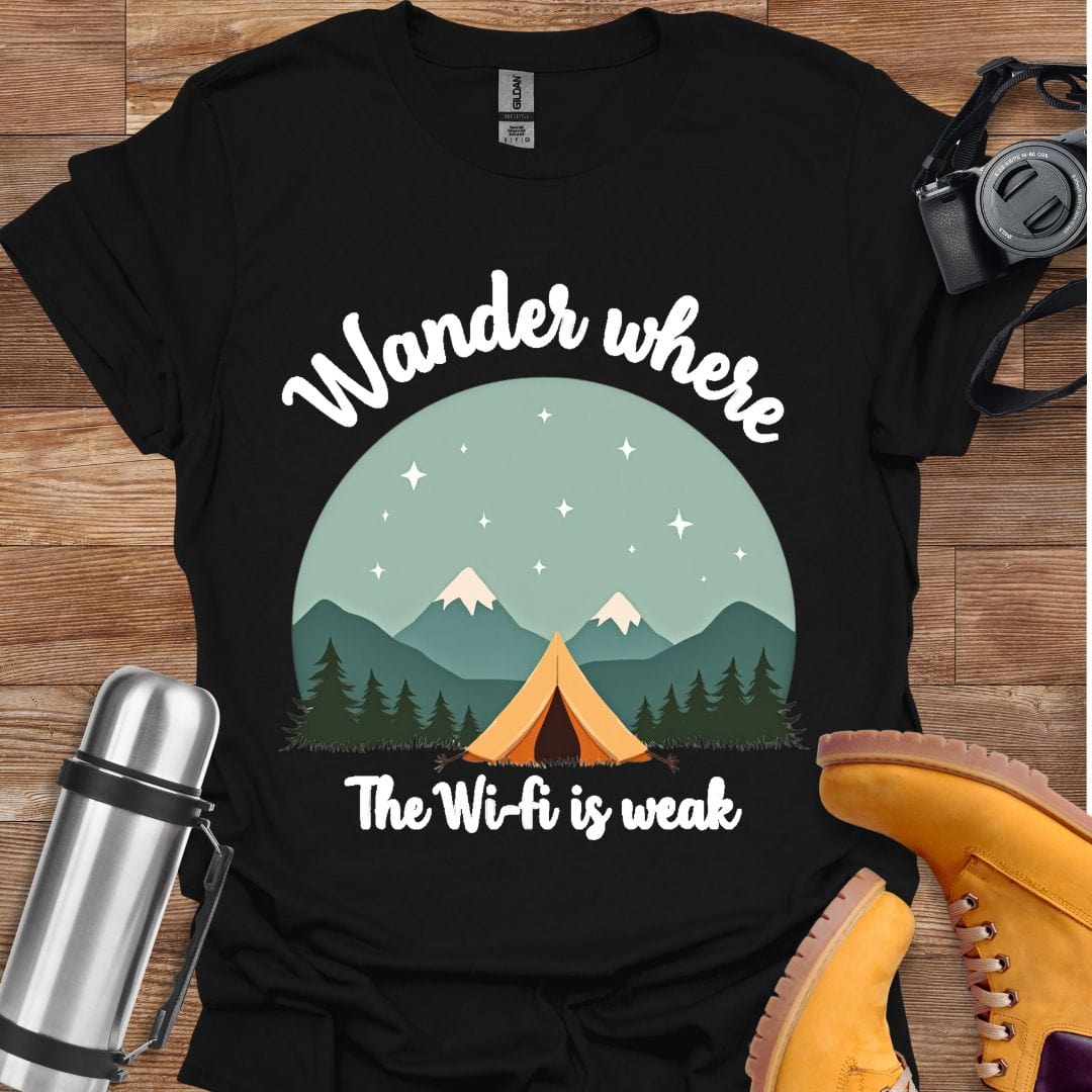 Freekeend T-Shirt Black / S Wander Where The Wifi Is Weak T-shirt