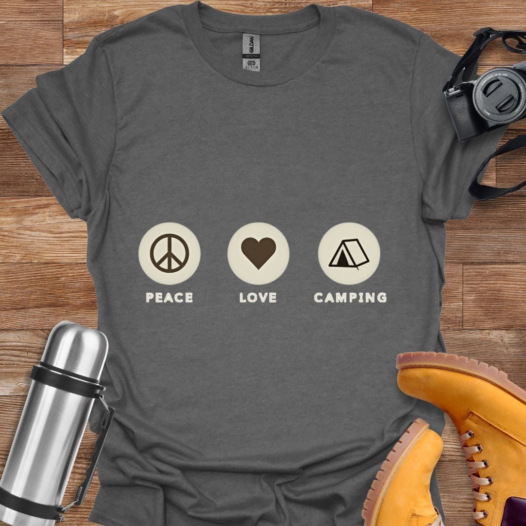 Freekeend T-Shirt Graphite Heather / S Peace Love Camping T-shirt