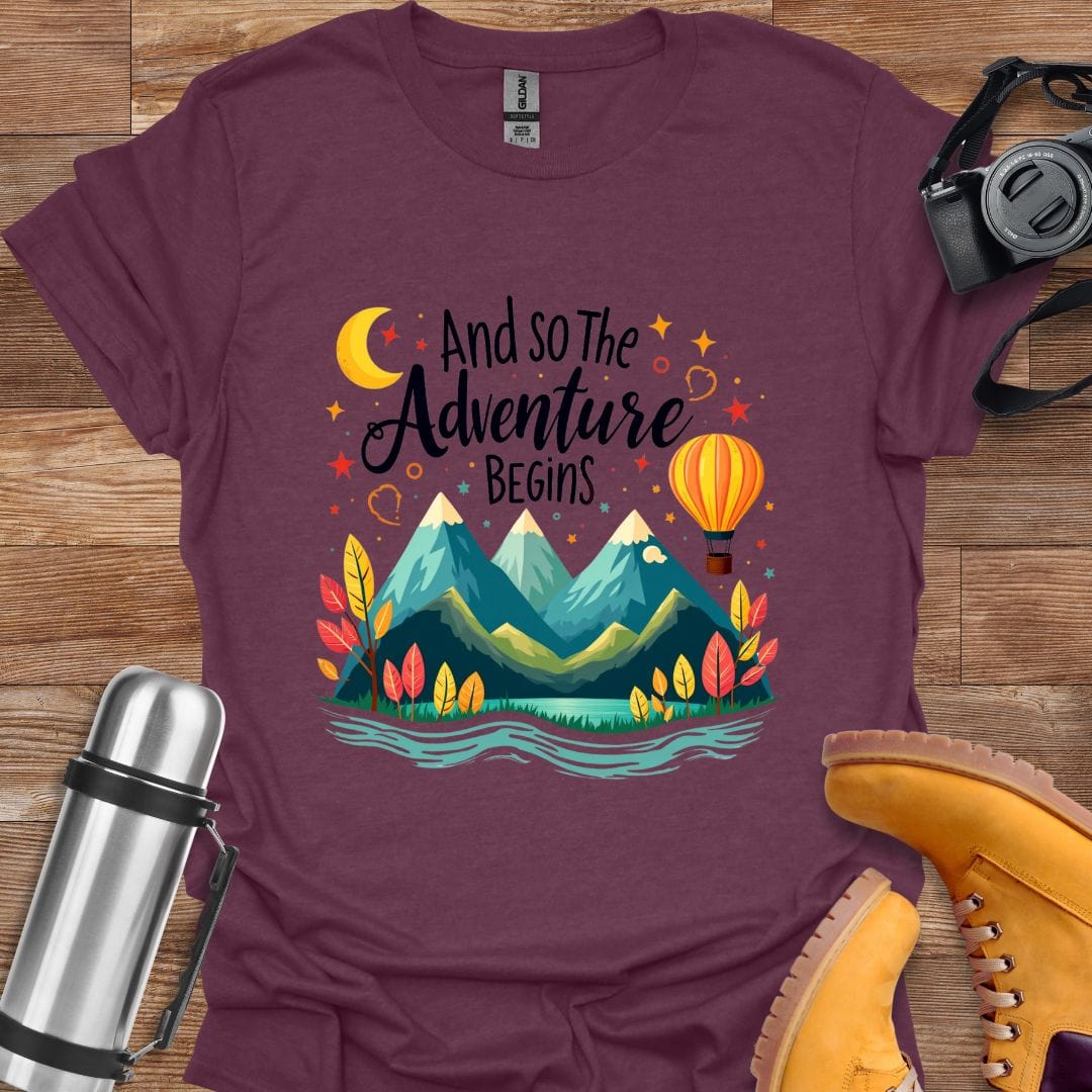 Freekeend T-Shirt Heather Maroon / S Adventure Begins T-shirt