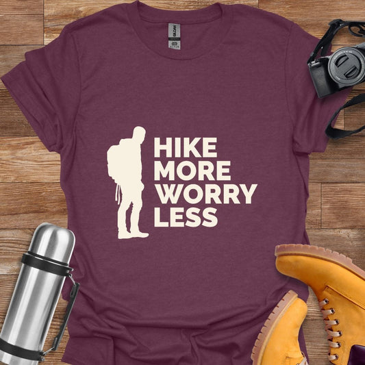 Freekeend T-Shirt Heather Maroon / S Hike More Worry Less T-shirt