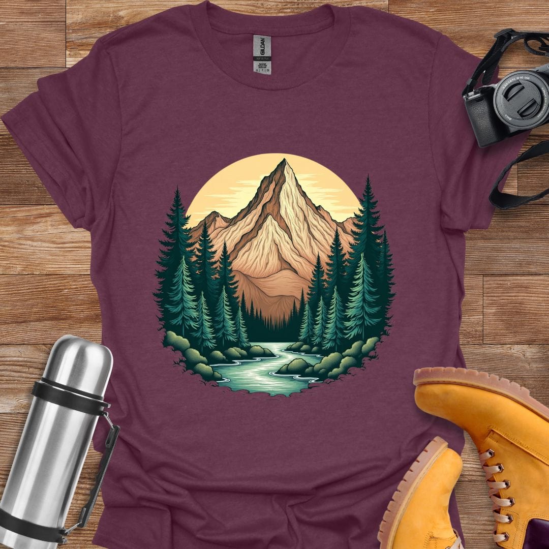 Freekeend T-Shirt Heather Maroon / S Mountain Tranquility T-shirt