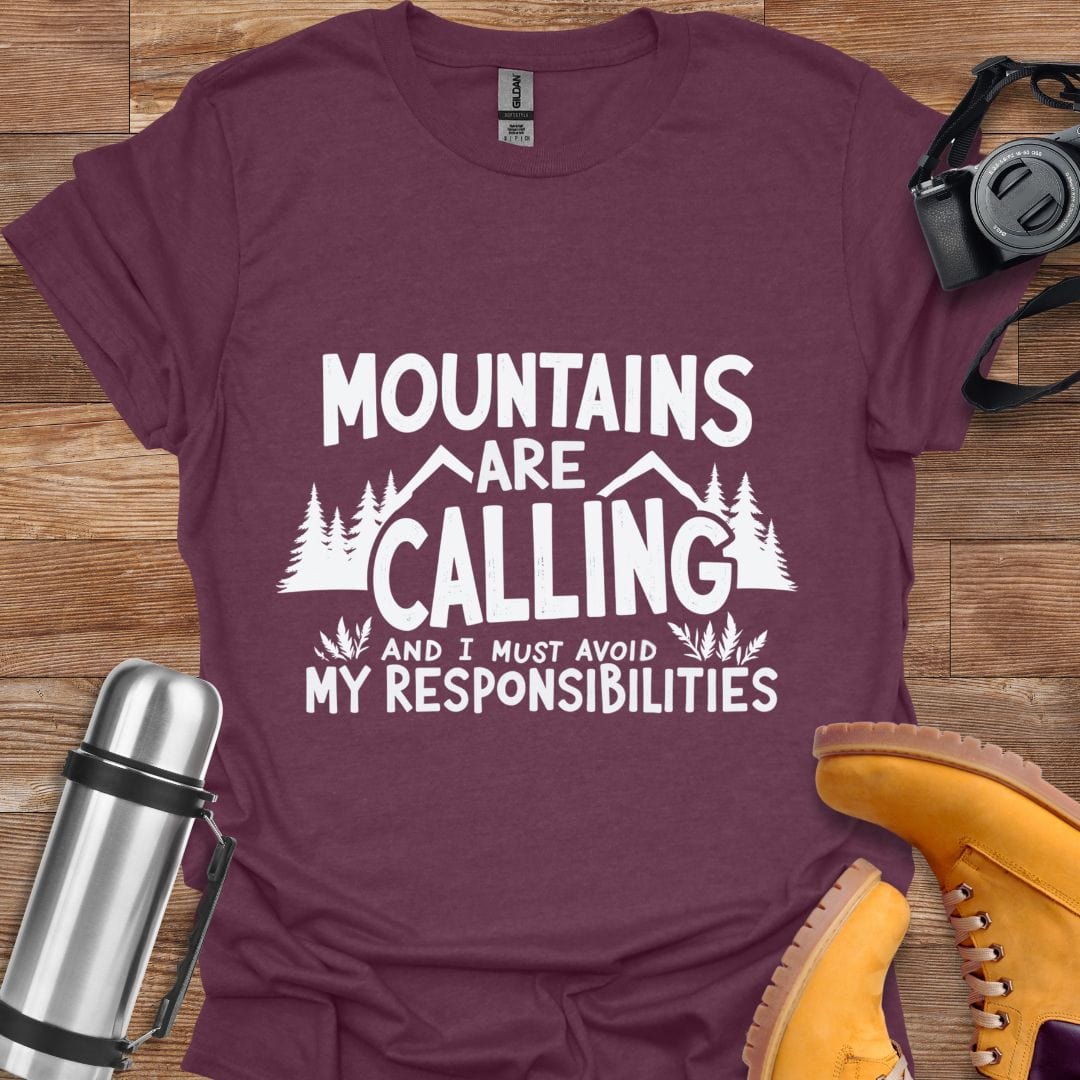 Freekeend T-Shirt Heather Maroon / S Mountains Are Calling T-shirt