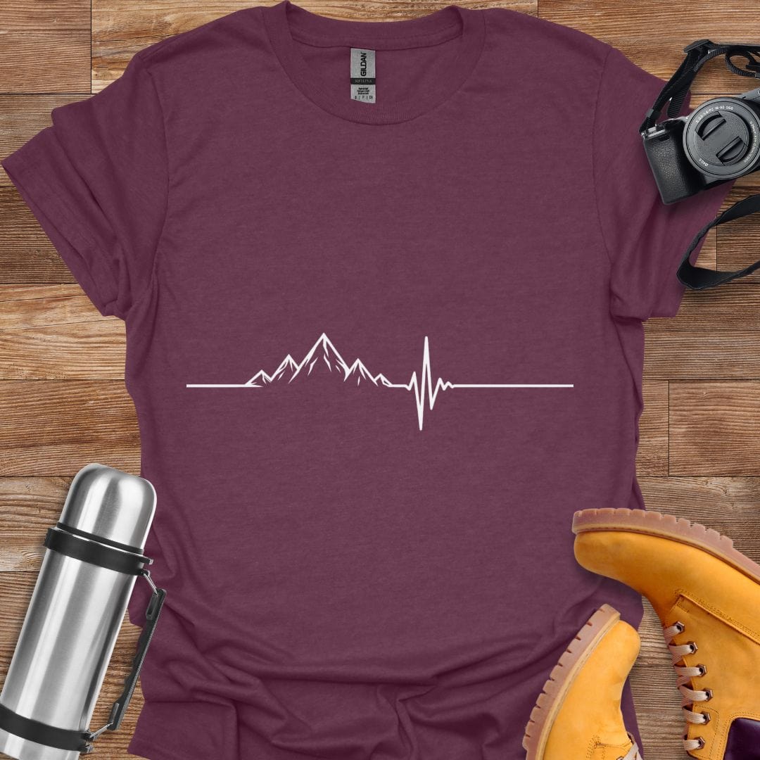 Freekeend T-Shirt Heather Maroon / S Pulse Of The Mountain T-shirt