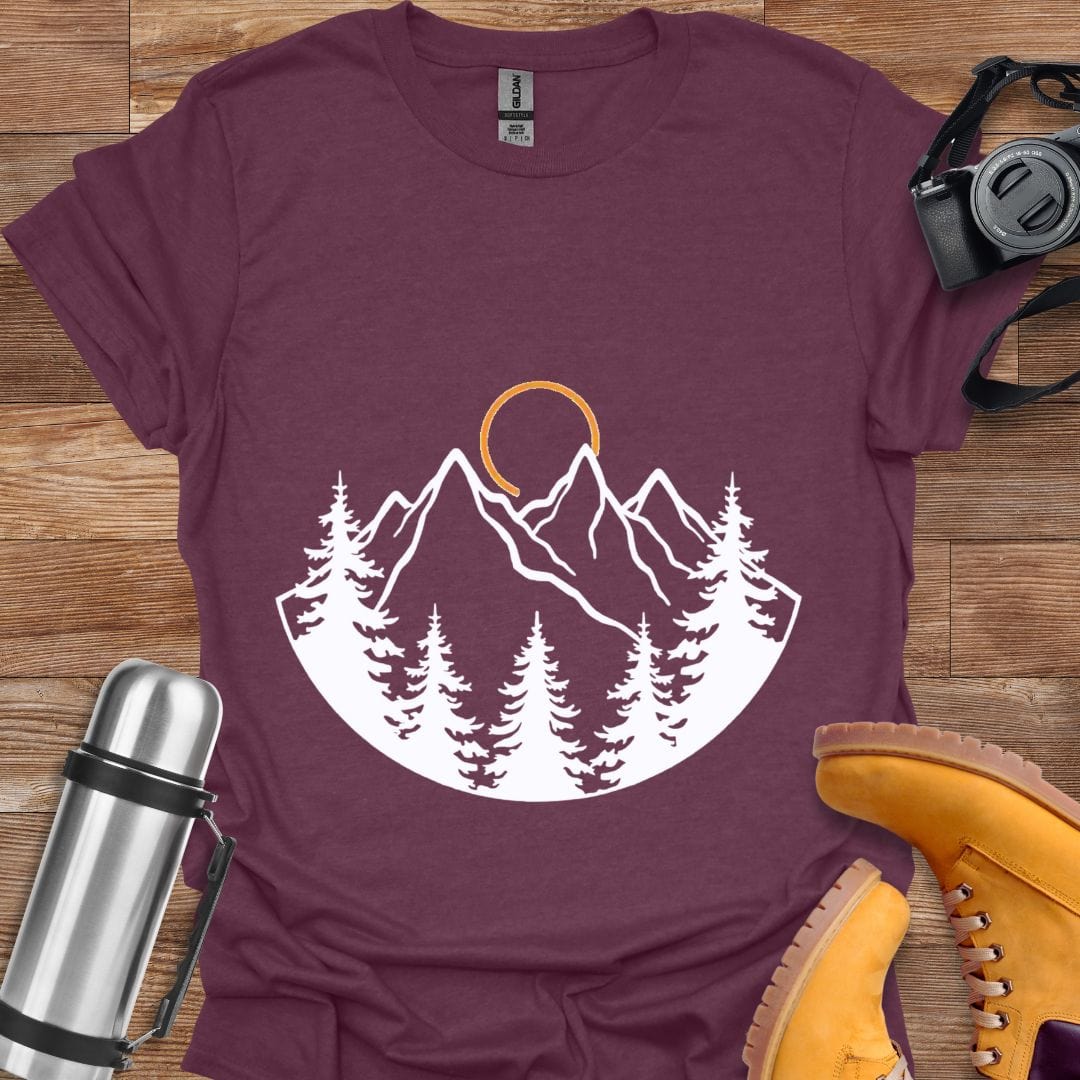 Freekeend T-Shirt Heather Maroon / S Sunrise Mountain T-shirt