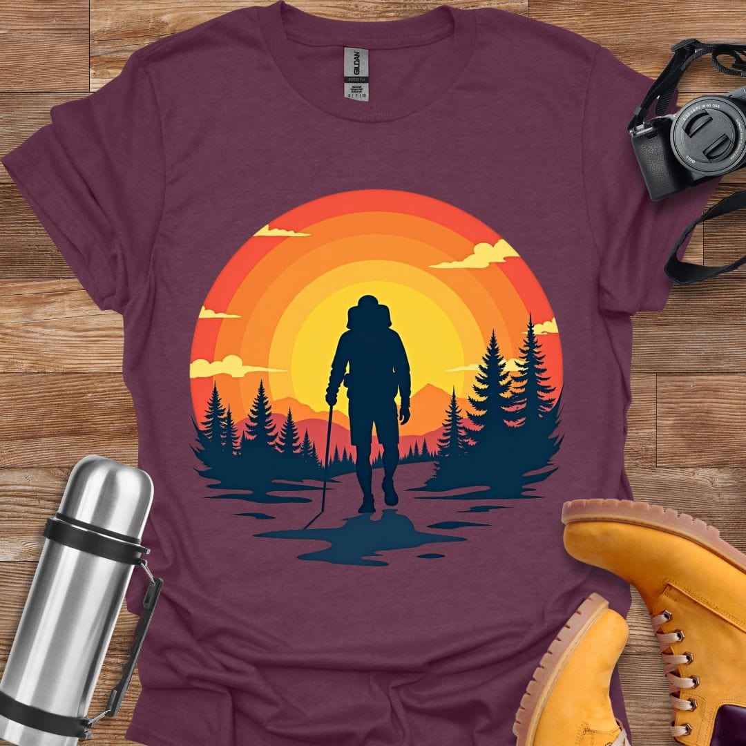 Freekeend T-Shirt Heather Maroon / S Sunset Hiker T-shirt