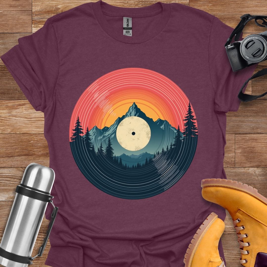 Freekeend T-Shirt Heather Maroon / S Vinyl Sunset T-shirt