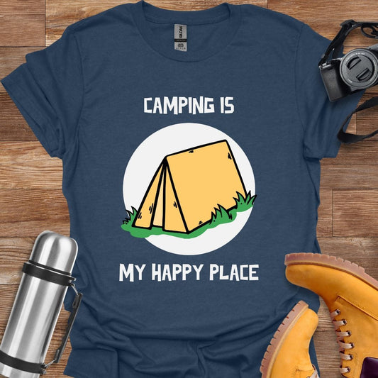 Freekeend T-Shirt Heather Navy / S Camping Is My Happy Place T-shirt