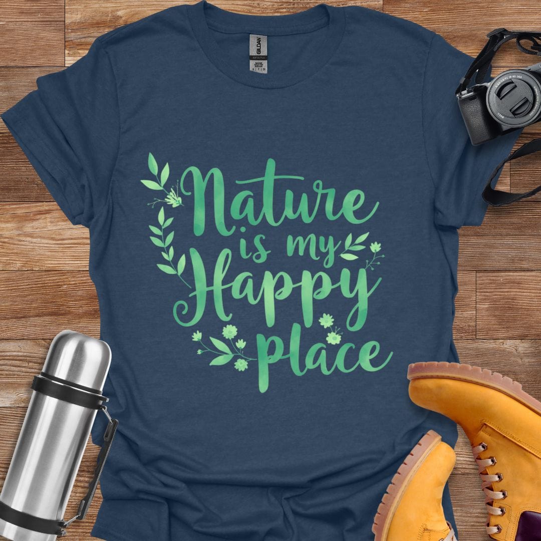 Freekeend T-Shirt Heather Navy / S Nature Is My Happy Place T-shirt