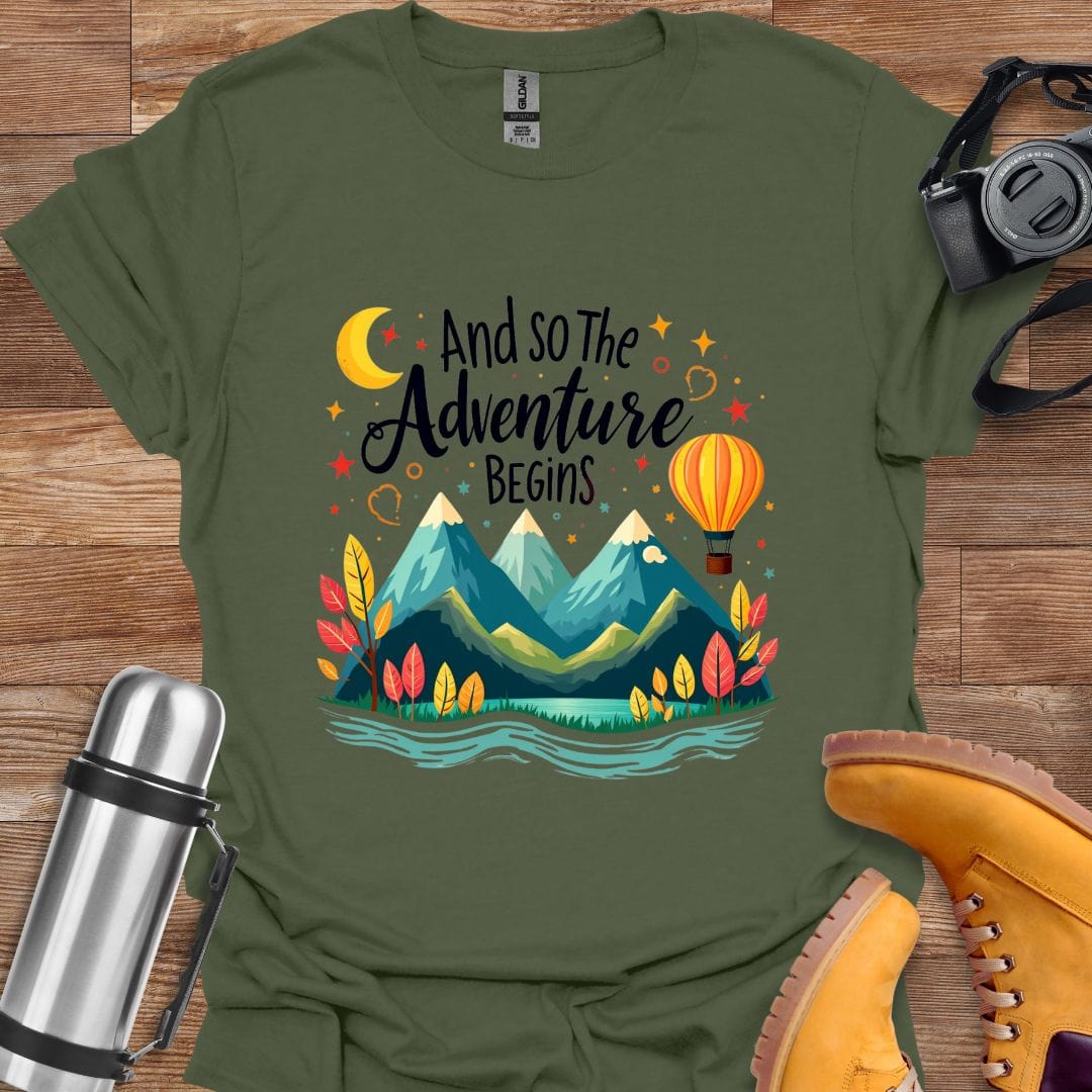 Freekeend T-Shirt Military Green / S Adventure Begins T-shirt