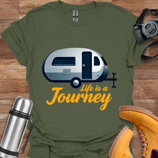 Freekeend T-Shirt Military Green / S Life Is A Journey T-shirt