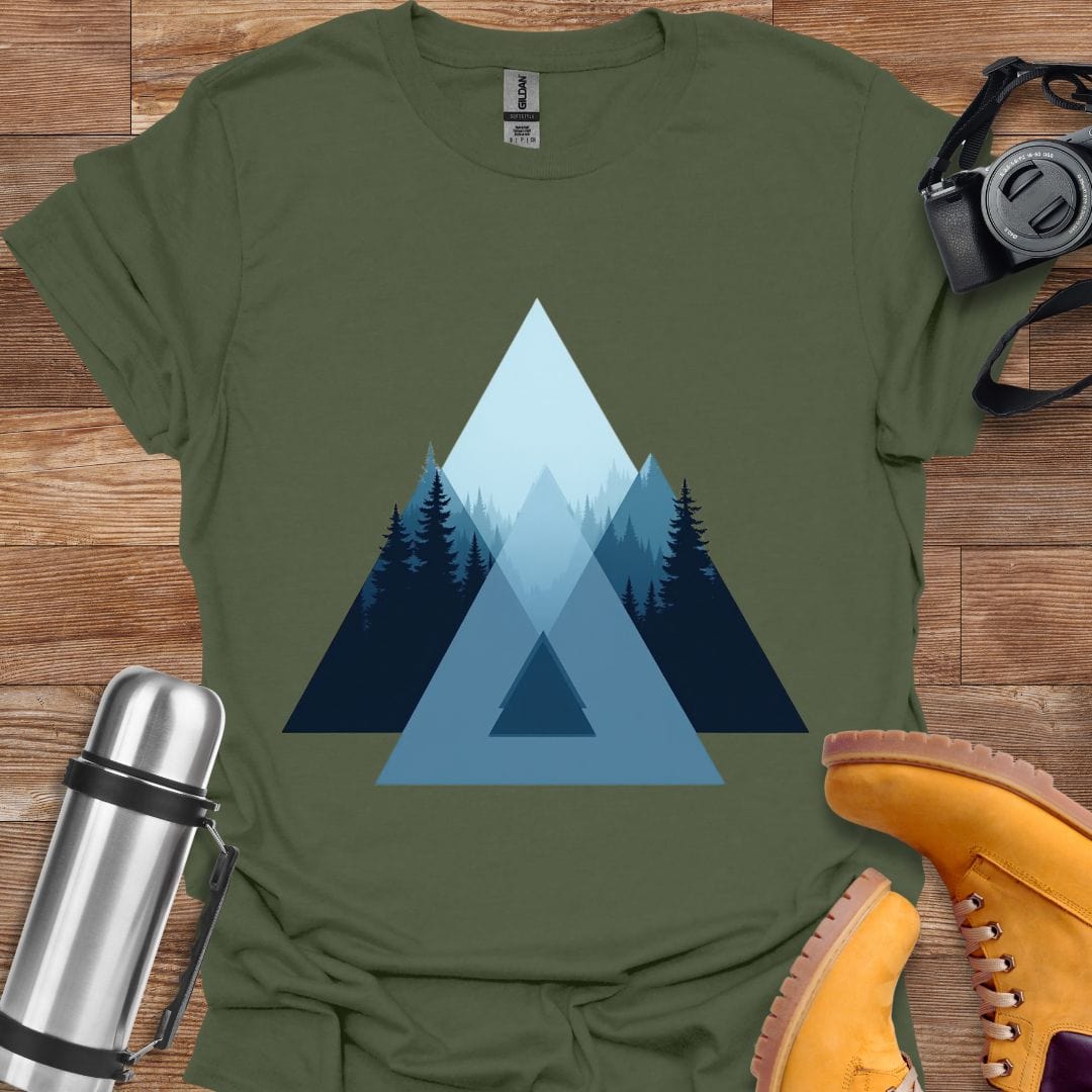 Freekeend T-Shirt Military Green / S Misty Geometry T-shirt