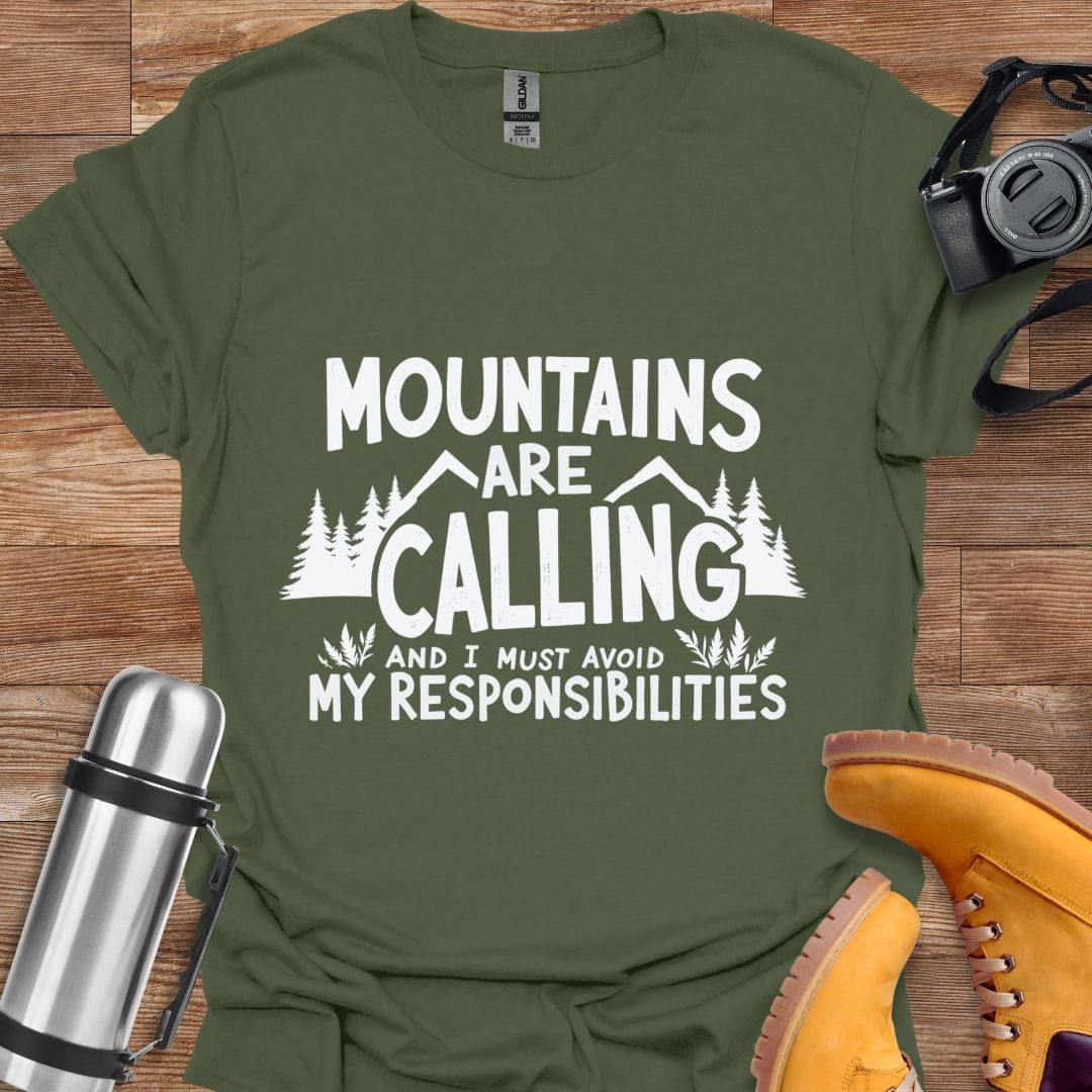 Freekeend T-Shirt Military Green / S Mountains Are Calling T-shirt