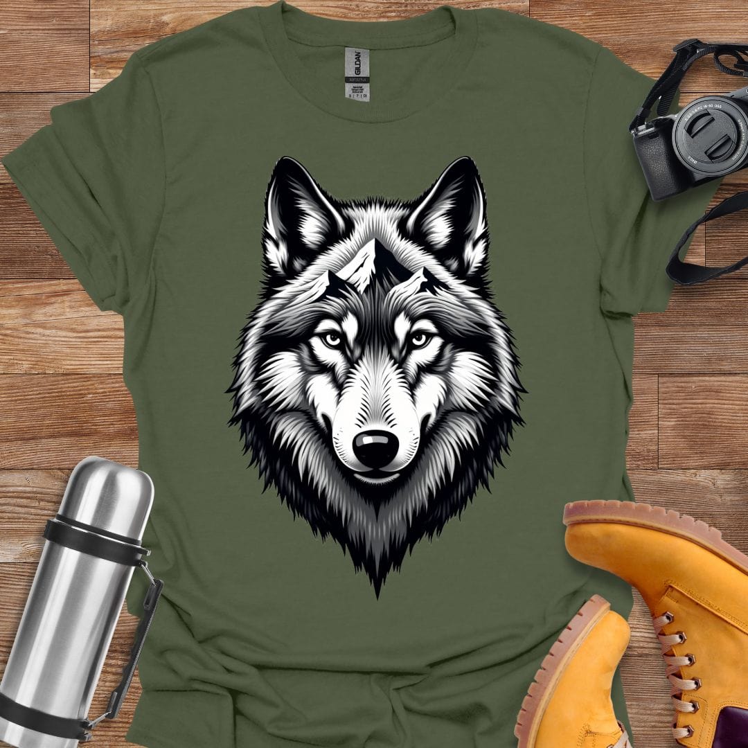 Freekeend T-Shirt Military Green / S Wolf Mountain T-shirt