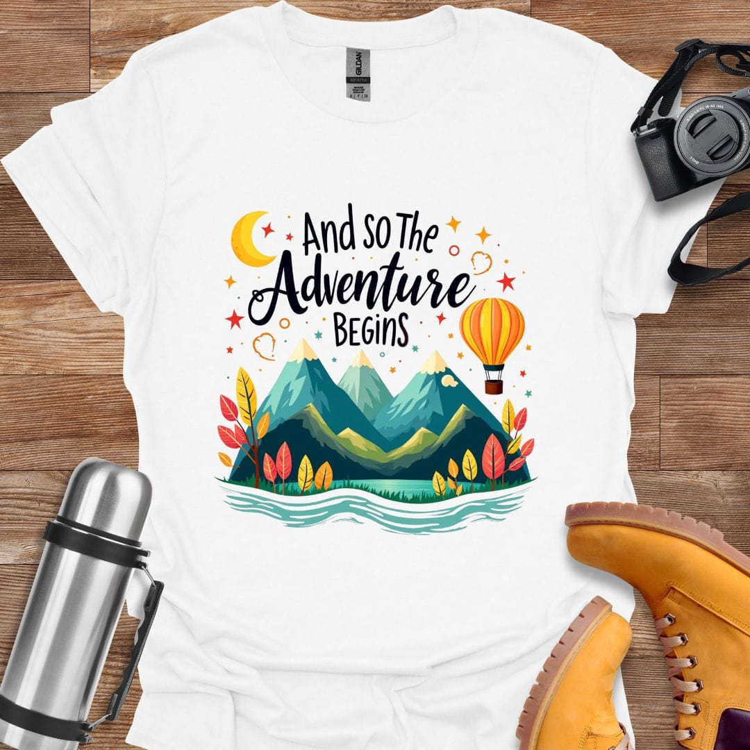 Freekeend T-Shirt White / S Adventure Begins T-shirt