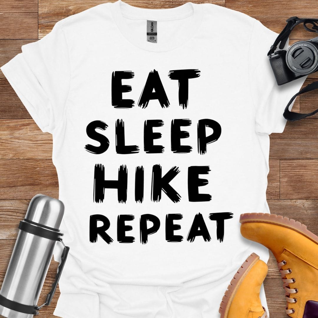 Freekeend T-Shirt White / S Eat Sleep Hike Repeat T-shirt